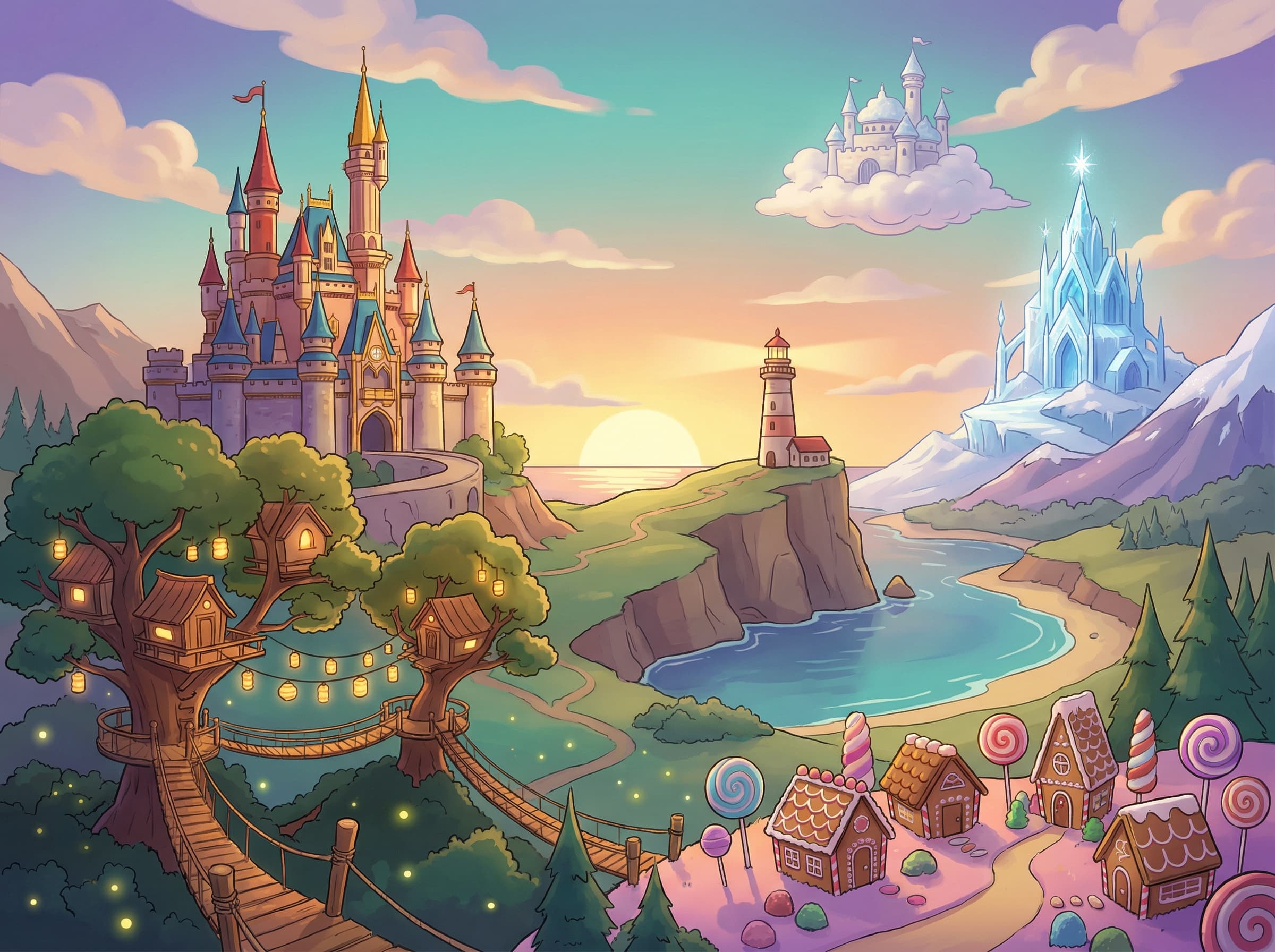 Eventyrlige steder — slotte, skyborge og fortryllede øer